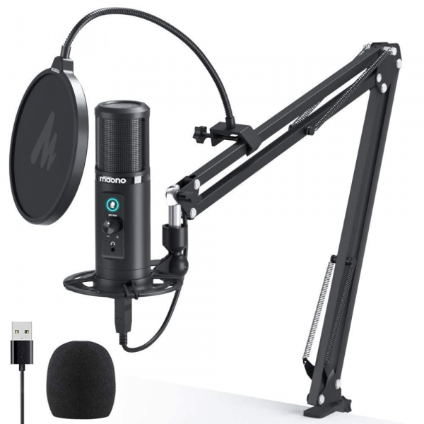 Mano A-PM422 192KHz/24Bit Professional Cardioid Condenser Mic with Touch Mute Button and Mic