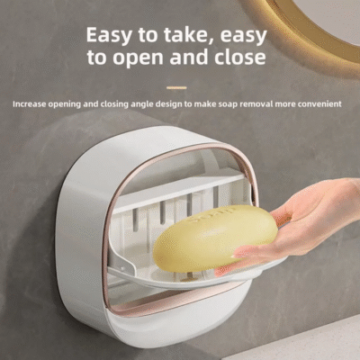 Wall-Mounted Soap Case with Lid – Modern & Hygienic Storage Solution for Bathrooms & Kitchens
