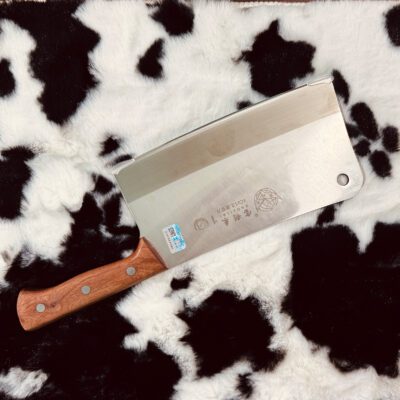 Professional Heavy-Duty Bone-Cutting Cleaver Knife with Wooden Handle